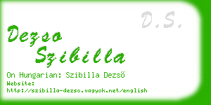 dezso szibilla business card